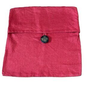 POTTERY BARN LINEN Throw Pillow Cover Case Deep Red 18 x 18 inches